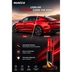 Munico 3 Adet Kırmızı Oto Rötuş Kalemi 5 ml Kaporta Çizik Giderici Tampon Onarıcı Fırça Boya Kaporta Tampon