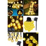 Munico 30 Ledli Güneş Ipliği Işıkları Açık Villa Led Kristal Küre Işıklar Su Geçirmez 6 Metre Güneş Paneli