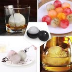 Munico 4 Adet Siyah Bar Aracı Silikon Buz Hokeyi Kalıbı Kendin Yap Yuvarlak Buz Topu Yapıcı Küre Buz Küpü