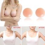 Munico 4 Çift Yumuşak Silikon Yuvarlak Petal Görünmez Göğüs Kapağı Pedi Pasties Yapışkanlı Çıplak Sütyen