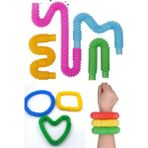 Munico 4'lü Eğitici Çocuk Oyuncağı Pop Tube Fidget Oyuncak Körük Stres Dehb Otizm Anksiyete Mini Pop Boru