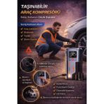 Munico 4’ü 1 Arada Powerbank ve Kompresör Şarjlı Jump Starter 12.000 Mah Akü Takviye LED Işıklı Hava Pompa