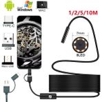 Munico 5 Metre Kablo Su Geçirmez Muayene Boroskopu Android Pc Için Endoskop Kamera USB Lighting