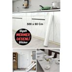 Munico 5 Metre x 60 Cm Mermer Desenli PVC Kaplama - Yapışkanlı Duvar Kağıdı ve Dekoratif Film, Su Geçirmez