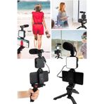 Munico Akıllı Telefon Kamera Video Kiti Video Mikrofon Vlogging Youtube Yayın Video Flaşlı Mikrafon Seti