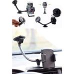 Munico Araç Içi Akıllı Telefon Tutucu Uzun Kol Ön Cam Montaj Braket Hortum Otomatik Kilit Araba Navigasyon