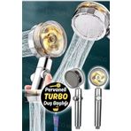 Munico Duş Başlığı Turbo Fanlı Duş Başlığı 360 Derece Dönen Tuşlu Duş Başlık Krom Pervaneli Turbo El Duşu