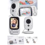 Munico Gece Görüş Kameralı Profesyonel Monitörlü Hd Kamera Taşınabilir Pratik Pro Isı Ölçer Bebek Kamerası