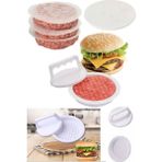 Munico Hamburger Eti Yapımı Aparatı Plastik Dereceli Baskı Kabı Et Izgara Burger Üretme Yapışmaz Kalıp Prof