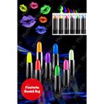 Munico Karanlıkta Parlayan Neon Ruj – 6’lı Set Pembe Turuncu Sarı Yeşil Mavi Mor Glow UV Ruj ve Yüz Boyası