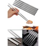 Munico Metal Chopstick Yapmaz Çelik Paslanmaz Çıta Yemek Çubuğu 5 Çift Çin Yıkanabilir Ta Için Ideal Seçim
