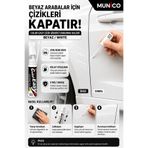 Munico Metalik Beyaz Oto Rötuş Kalemi Detay Sırıtmaz Detay Kaporta Çizik Giderici Uzun Ömürlü Boya Kalemi