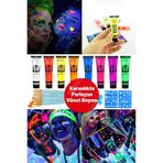 Munico Neon Glow Yüz Boyası – 6 Renk, 6 Adet | Fosforlu Parti ve Festival Aksesuarı Glow Yüz Boyası Seti