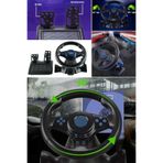 Munico Ps4 Pc Için Pedal ile Oyun Direksiyon Simidi 180 ° Rotasyon 7 In 1 Titreşim USB Yarış Oyun Tekerleği
