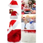 Munico Sevimli Noel Şapkası Süper Yumuşak Peluş Noel Baba Şapkası Fantezi Şık Noel Yetişkin Noel Baba Şapka