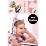 Munico Simli Kedi Kulaklık – LED Işıklı, Kablosuz, Telefon Tutuculu | Çocuk ve Gençler İçin Eğlenceli