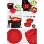 Munico Tüm Yeniden Kullanılabilir Hava Fritöz Silikon Tencere Kabı Fırın Airfryer & Mikrodalga Için Uyumlu