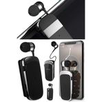 Munico Yaka Bluetooth Uyumlu Kulaklık Mini Kablosuz Teleskopik Araba Kulaklıklar Çağrı Hatırlatma Titreşim
