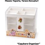 Munis Capybara Figürlü Masaüstü Organizer & Kalemlik | 4 Çekmeceli Çok Bölmeli Düzenleyici - Beyaz