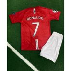 M/united Cristiano Ronaldo Moskova 2008 Sezonu Çocuk Forması 4'lü Set Çorap-Bileklik Hediyeli SM11 - Kırmızı