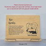 Münzevi İsme Özel Masaüstü Rahle/kitap Okuma STANDI--KIZ KARDEŞ--MODEL016 - Ahşap