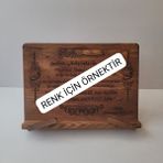 Münzevi Tasarım Münzevi Isme Özel Masaüstü Ahşap Rahle/tablet/kitap Okuma Standı MODEL021(CEVIZ Renk)