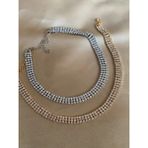 Mupte Jewelry Üç Sıra Su Yolu Kadın Kolye Set - Altın - Gümüş
