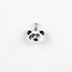 Murano Cam Panda Kafası Kolye Ucu
