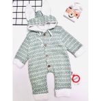 Murat Baby Çocuk Kapüşonlu Içi Tüylü Tulum - Açık Mint Yeşili - 9 Ay