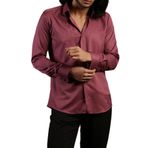 Mürdüm Dar Kesim Micro Kumaş Kol Düğmeli Slim Fit Erkek Gömlek - 201-23