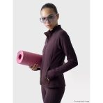 Mürdüm Dik Yaka Parmak Geçmeli Kadın Fermuarlı Sweatshirt