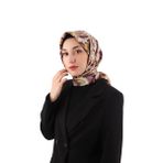 Mürdüm Flower Desen Twill İpek Eşarp