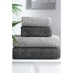 Mürdüm Home 4'lü Banyo Havlu Seti Hamam Takımı 100% Pamuk - 50 x 90 cm - Antrasit - Gri