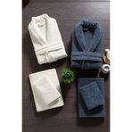 Mürdüm Home Hira 6 Parça Aile Bornoz Takımı - %100 Pamuk, Lüks, Jakarlı Bornoz Seti, Hediyelik, Çeyizlik