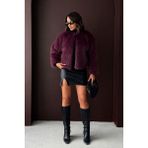 Mürdüm Kadın Suni Kürk Ceket Modern Premium Luxury Trend Tasarım Mont