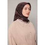 Mürdüm Mini Yonca Desen Twill İpek Eşarp