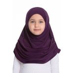 Mürdüm Pratik Hazır Geçmeli Çocuk Tesettür Bone Sandy Kumaş Kendinden Boneli 78_07
