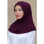 Mürdüm Pratik Hazır Geçmeli Tesettür Eşarp Sandy Kumaş Elişi Çiçek İşlemeli Laleli 1603_07
