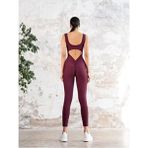 mürdüm rengi arkası büzgülü ( scrunch butt ) spor tayt tulum - Mor