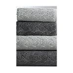 Mürdüm Sarmaşık Çift Renk Banyo Havlusu, 4'lü Paket 2 Parça (70X140),2 Parça (50X90) Yumuşak ve Emici, Kaliteli Günlük Kullanıma UYGUN%100 Pamuk Havlu (-Gri) - standart