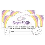 Mürekkep Noktalı Bebek Bezi Lots Baby Shower Kız Bebek Partisi Eğlenceli Parti Oyunları, Piyango Kartları, Hediye Kazanmak İçin Bir Paket Bebek Bezi Getirin, Tek Boynuzlu At Temalı Parti Malzemeleri