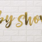Mürekkep Noktası Metalik Altın Baby Shower Cursive Bunting Cinsiyet Gösteri Bunting Bayrağı Bebek Cinsiyet Gösterisi Parti Malzemeleri Hamilelik Duyurusu-GD