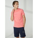 Murphy & Nye EMBOSS Bisiklet Yaka Düz Pembe Erkek T-Shirt
