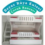 Mürsel Mobilya Mdf 3 Kişilik Beyaz Rüya Kulesi Çocuk Ranzası - 90 x 190 cm