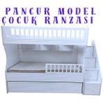 Mürsel Pancur Model Çocuk Ranzası - Beyaz - 90 x 190 cm