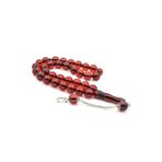 Murty99 Kokulu İri Boy Küre Kesim Kırmızı Toz Kehribar Tesbih 14 Mm
