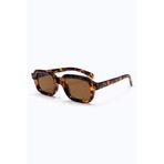 Murvik Kahverengi Leopar Desenli Kemik Çerçeve Unisex UV400 Vintage Retro Güneş Gözlüğü