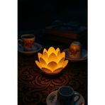 Mus 3D Lotus Çiçeği Tasarım Pilli Led Mum | Dekoratif Meditasyon Ambiyans Mumluk | Gece Lambası (Mus3D)