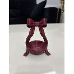 Mus3D Şık Sunum Fiyonklu Lokumluk ve Çikolatalık - (1 Adet) 10 Renk Seçeneğiyle (Boyut 10 Cm) - (No Color) - bordo