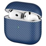 Musal Airpods 4 Airbag 43 600D Karbon Fiber Kulaklık Kılıfı - Lacivert